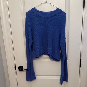Wild Fable Vibrant Blue Crew Neck Cropped‎ Sweater
